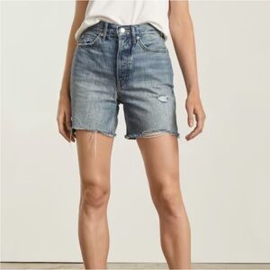 Everlane rigid way high Jean shorts in marina bay wash